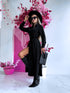 "MASTERPIECE" long shirt dress - BLACK